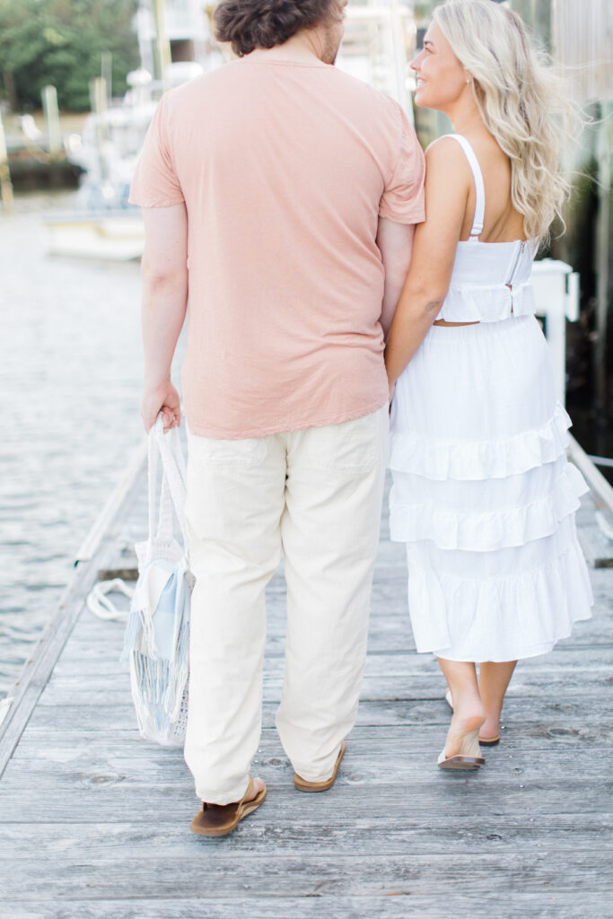Sailboat Engagement Photos on the Coast in Wilmington, NC