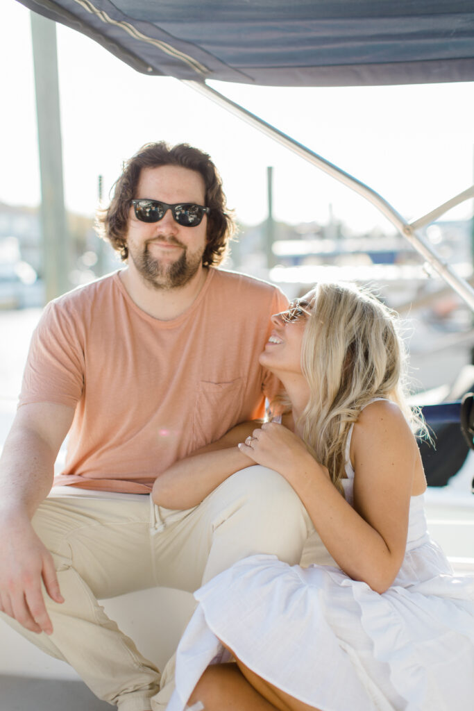 Sailboat Engagement Photos on the Coast in Wilmington, NC